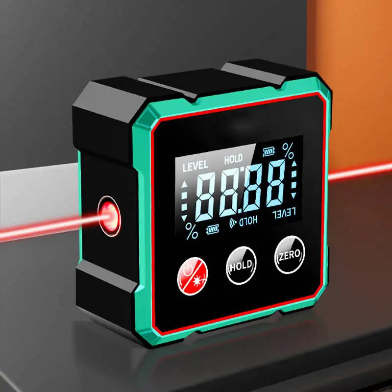 Laser Hoekmeter & Inclinometer – Digitaal, Magnetisch & Oplaadbaar – 2-in-1 Waterpas & Hoekzoeker